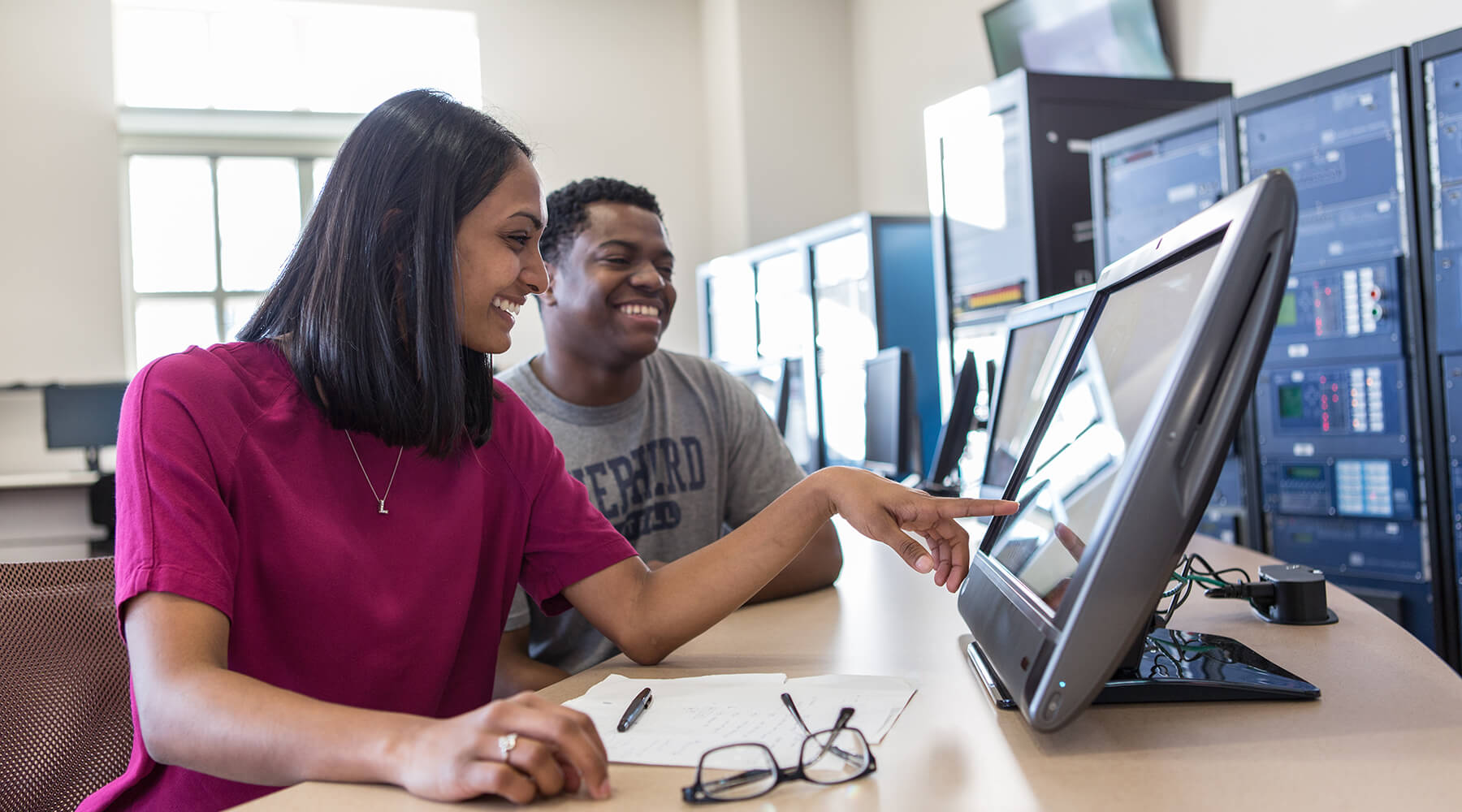 students at computer